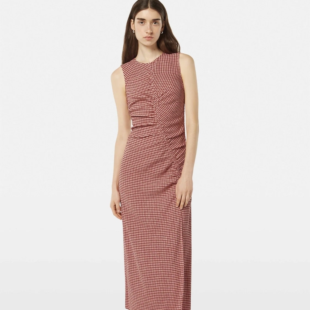 Scotch & Soda Red Checkered Backless Dress - Picture 9 of 10